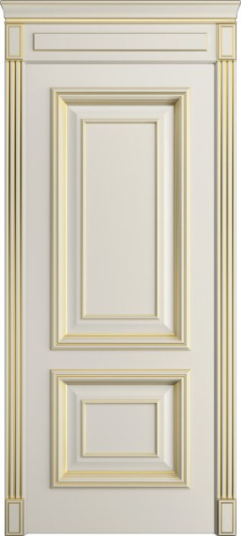 Дверь межкомнатная Порта Алекс КЛАССИКА 10 Бежевая патина золото эмаль