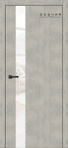Дверь межкомнатная ЗОДЧИЙ СИТИ В5 ПО Бетон серый стекло Лакобель белый