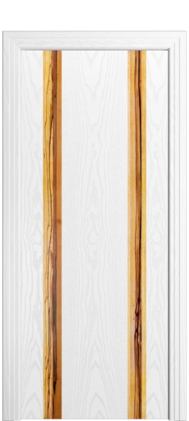 Дверь межкомнатная Порта Алекс КАНТРИ 4 Белоснежный шпон вставка Марблвуд шпон