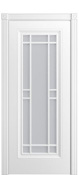 Дверь межкомнатная Порта Алекс Премиум 5 Белоснежная эмаль, стекло сатин светлый