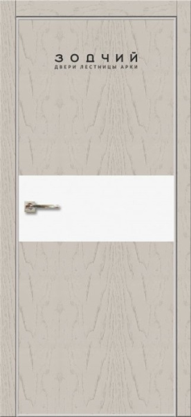Дверь межкомнатная ЗОДЧИЙ МЕГАПОЛИС Г20 ПГ Дуб оникс вставка МДФ Софт тальк
