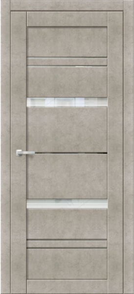 Дверь межкомнатная ЗОДЧИЙ Д-010 ПО Бетон бежевый стекло Лакобель белый