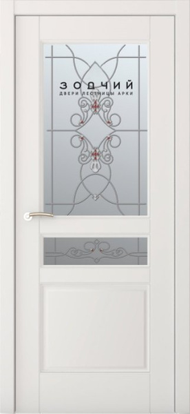 Дверь межкомнатная ЗОДЧИЙ АФРОДИТА 2 ПО Шагрень молочная стекло светлое матированное