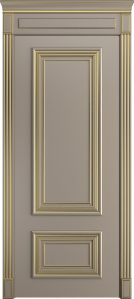 Дверь межкомнатная Порта Алекс КЛАССИКА 11 Латте патина золото эмаль