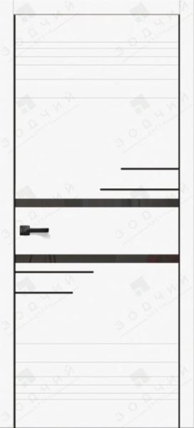 Дверь межкомнатная ЗОДЧИЙ ТАЙШЕР 1 ПО Софт тальк стекло зеркальное темное