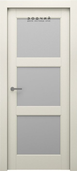 Дверь межкомнатная ЗОДЧИЙ ЭЛЕГАНТЕ 3 ПО Шагрень латте стекло мателюкс светлое