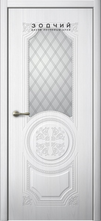 Дверь межкомнатная ЗОДЧИЙ ПАТРИСИЯ 2 ПО Сандал белый стекло мателюкс светлый