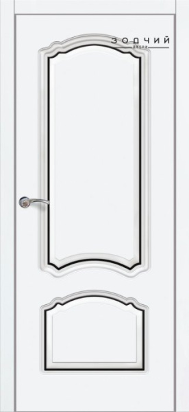 Дверь межкомнатная ЗОДЧИЙ НАТАЛИ ШИК ПАТИНА ПГ Шагрень белая патина черная