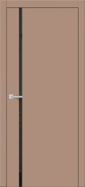 Дверь межкомнатная ЗОДЧИЙ СИТИ В8 ПО Бисквит стекло Лакобель черный