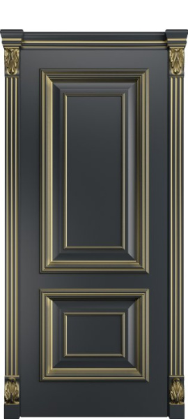 Дверь межкомнатная Порта Алекс КЛАССИКА 10 Графит патина золото эмаль