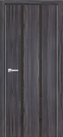 Дверь межкомнатная ЗОДЧИЙ МЕГАПОЛИС СВ4 ПЗ Сосна меркурий вставка Зеркальная черная