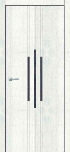 Дверь межкомнатная ЗОДЧИЙ СИТИ В7 ПО Астана милк стекло лакобель черный