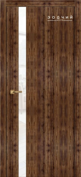 Дверь межкомнатная ЗОДЧИЙ СИТИ В1 ПО Дуб бомонт лофт стекло Лакобель белая