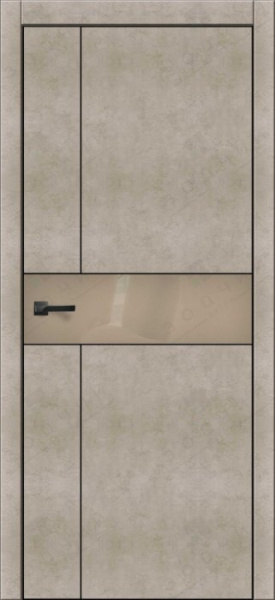 Дверь межкомнатная ЗОДЧИЙ МЕГАПОЛИС В30 ПО Бетон бежевый вставка лакобель бронза