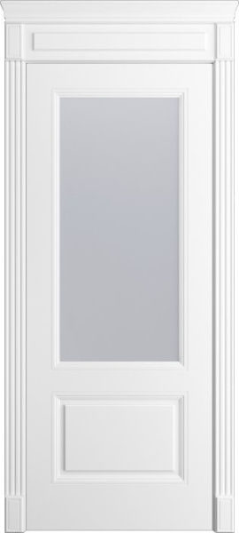 Дверь межкомнатная Порта Алекс Нео 2 Белоснежная эмаль, стекло сатин светлый