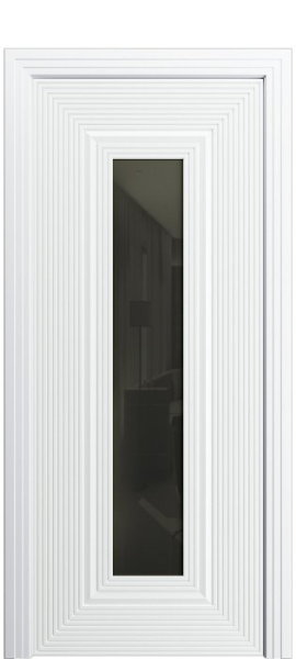 Дверь межкомнатная Порта Алекс ПОРТА1 Вайт софт эмаль, стекло черное