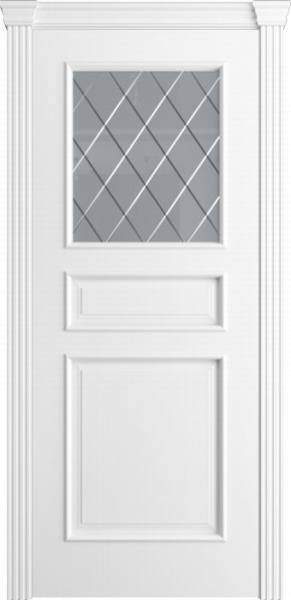 Дверь межкомнатная Порта Алекс Модерн3 Белоснежная эмаль, стекло готика светлое