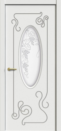 Дверь межкомнатная ЗОДЧИЙ ВАЛЬС ПО Шагрень молочная