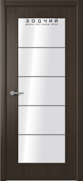 Дверь межкомнатная ЗОДЧИЙ СТИЛЬ 6М ПО ЭК-15 Венге стекло триплекс белый