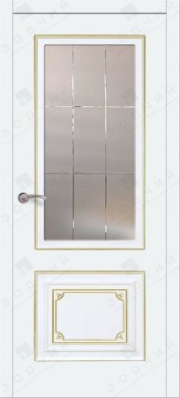 Дверь межкомнатная ЗОДЧИЙ АМПИР ПО Шагрень молочный стекло мателюкс светлое