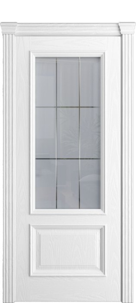 Дверь межкомнатная Порта Алекс КЛАССИКА 4 Белоснежный шпон, стекло премиум