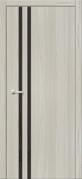 Дверь межкомнатная ЗОДЧИЙ МЕГАПОЛИС СВ2 ПО Дуб беленый вставка Зеркальная черная