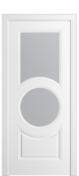 Дверь межкомнатная Порта Алекс Нео 6 Белоснежная эмаль, стекло сатин светлый