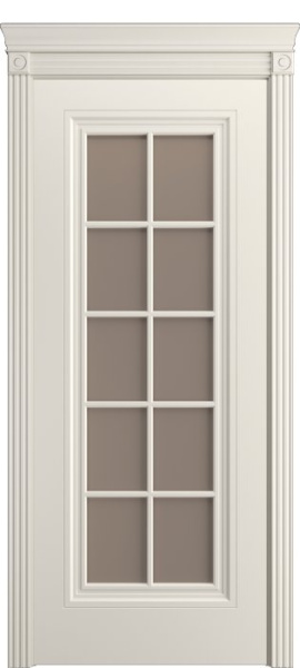 Дверь межкомнатная Порта Алекс Премиум 4 Бежевая эмаль, стекло бронза