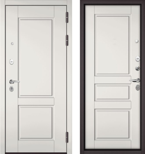 Входная дверь МАСТИНО TRUST MASS 1 Белый матовый / D-2 Белый софт
