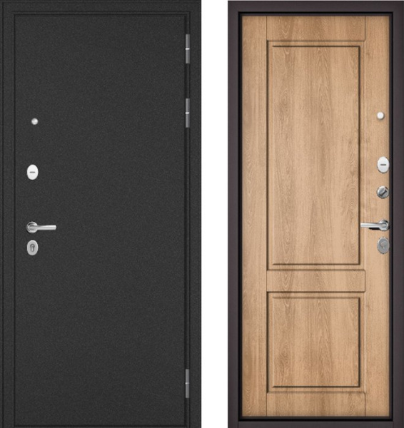 Входная дверь МАСТИНО TRUST MASS Металл Букле графит / D-1 Дуб шале натуральный