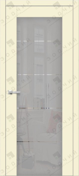 Дверь межкомнатная ЗОДЧИЙ ИТАЛЬЯНО 5 ПВХ ПО Шагрень латте