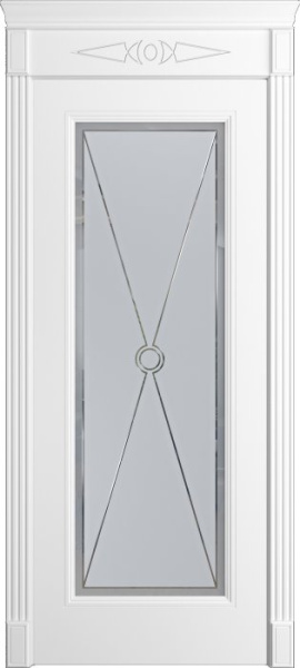 Дверь межкомнатная Порта Алекс Нео 1 Белоснежная эмаль, стекло дельта