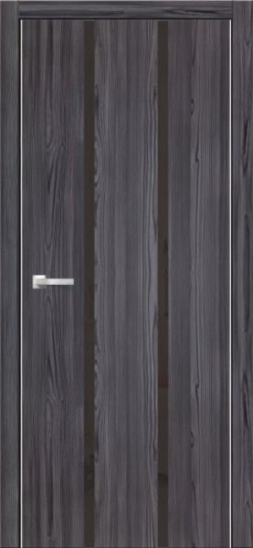 Дверь межкомнатная ЗОДЧИЙ МЕГАПОЛИС СВ4 ПЗ Сосна меркурий вставка Зеркальная черная