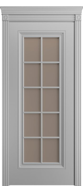 Дверь межкомнатная Порта Алекс Премиум 4 Светло-серая эмаль, стекло бронза