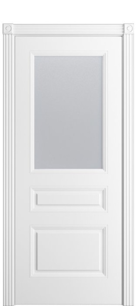 Дверь межкомнатная Порта Алекс Нео 3 Белоснежная эмаль, стекло сатин светлый