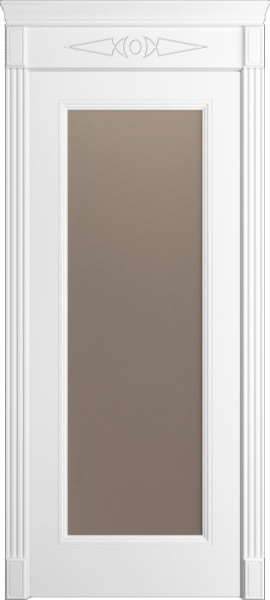 Дверь межкомнатная Порта Алекс Нео 1 Белоснежная эмаль, стекло сатин бронза