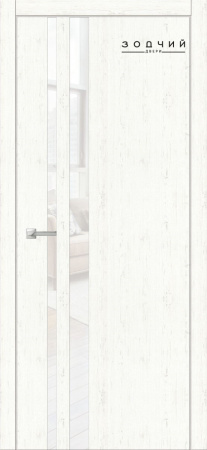 Дверь межкомнатная ЗОДЧИЙ СИТИ В3 ПО Бьянка белая стекло Лакобель белая