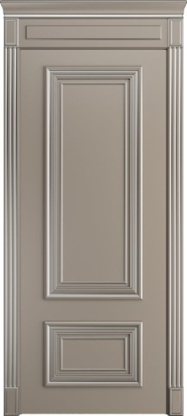 Дверь межкомнатная Порта Алекс КЛАССИКА 11 Латте патина серебро эмаль