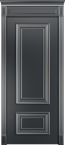 Дверь межкомнатная Порта Алекс КЛАССИКА 11 Графит патина серебро эмаль