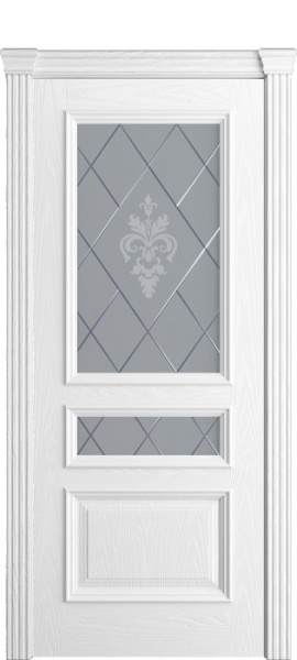 Дверь межкомнатная Порта Алекс КЛАССИКА 5 Белоснежный шпон, стекло софия