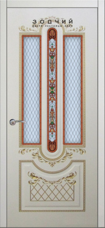 Дверь межкомнатная ЗОДЧИЙ ВАВИЛОН ПО Шагрень молочный стекло мателюкс светлое фотопечать