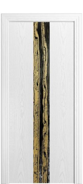 Дверь межкомнатная Порта Алекс КАНТРИ 2 Белоснежный шпон вставка эспрессо шпон