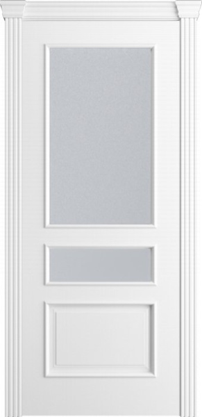 Дверь межкомнатная Порта Алекс Модерн2 Белоснежная эмаль, стекло сатин светлый