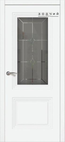 Дверь межкомнатная ЗОДЧИЙ ГЛОРИ 2 ПО алмаз светлое Шагрень белая