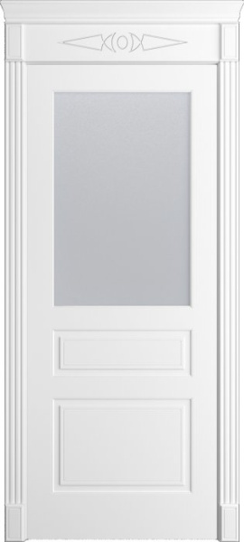 Дверь межкомнатная Порта Алекс Нео 9 Белоснежная эмаль, стекло сатин светлый