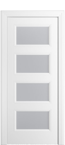 Дверь межкомнатная Порта Алекс Нео 5 Белоснежная эмаль, стекло сатин светлый