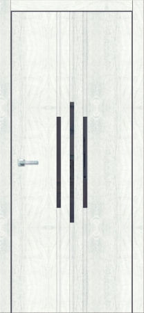 Дверь межкомнатная ЗОДЧИЙ СИТИ В7 ПО Астана милк стекло лакобель черный