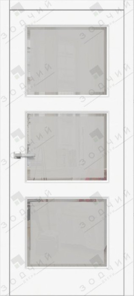 Дверь межкомнатная ЗОДЧИЙ ИТАЛЬЯНО 3 ПВХ ПО Шагрень белая