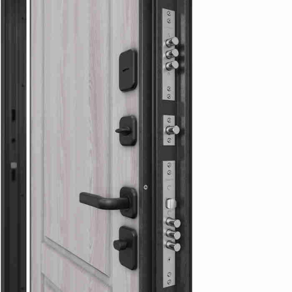 Дверь входная ТРАСТ ЭКО PP, Антрацит букле,  МДФ Орех грецкий 9E-161 / МДФ Ясень ривьера айс 9ED-1, 2050*960*90 мм, ПРАВАЯ