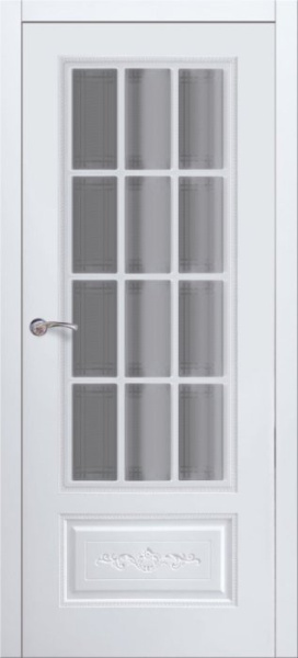 Дверь межкомнатная ЗОДЧИЙ АФИНА 12 ПО Софт тальк стекло матированное тонированное